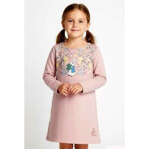 Uniqlo Kids Big Girls Peter Rabbit Long Sleeve Sweat Dress Pink Size 120/8-9